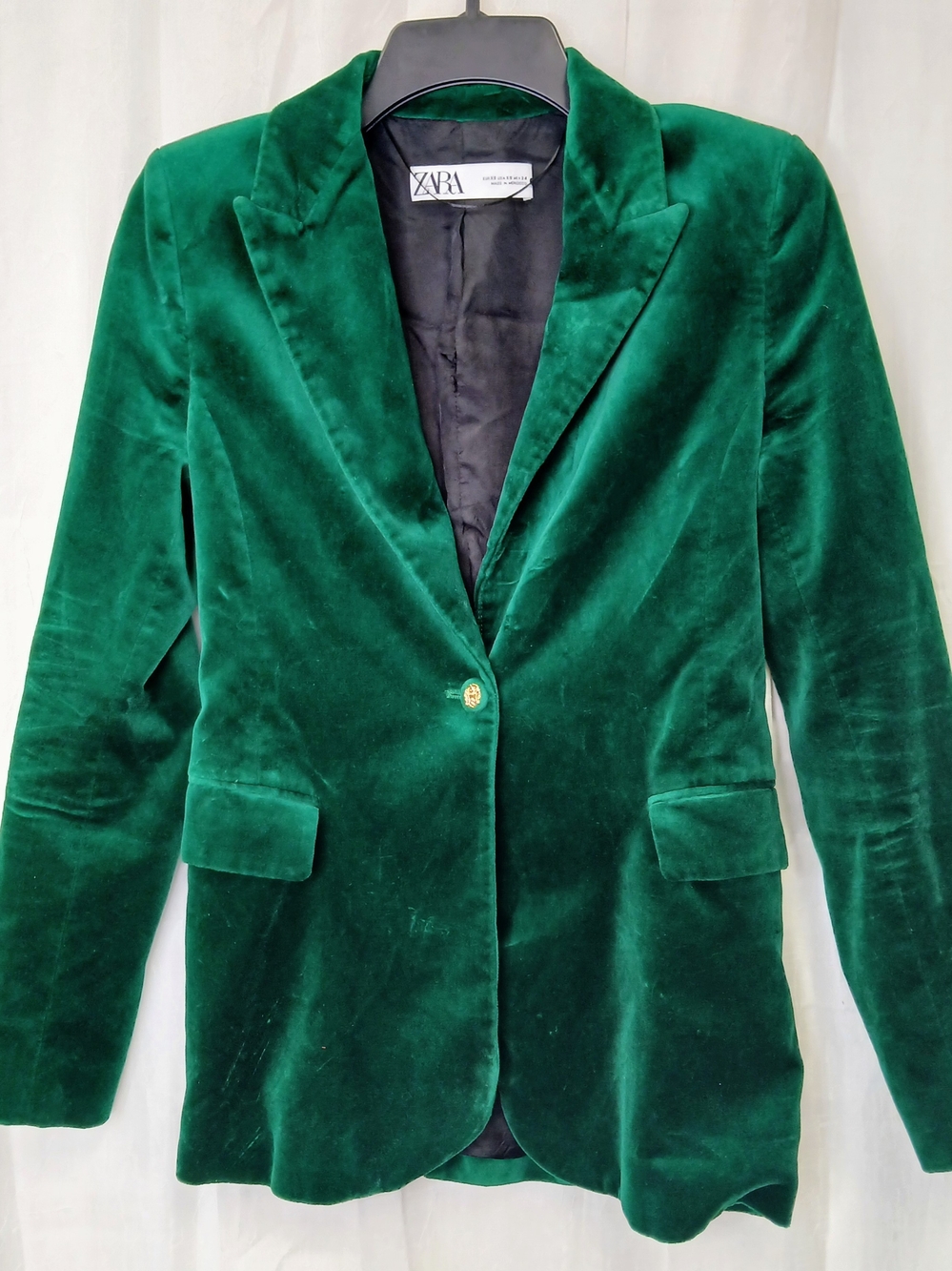 Zara Emerald Green Velvet Blazer